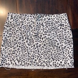 Cheetah Print Jean Skirt